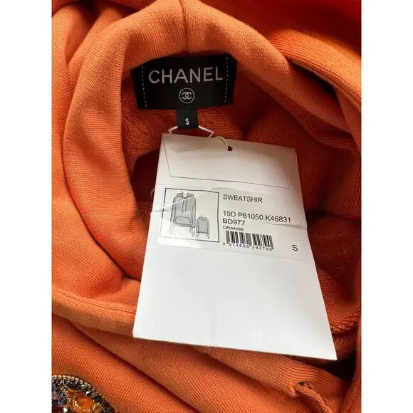 Chanel Pharrell Orange Embroidered Graphics Hoodie - Picture 5 of 8